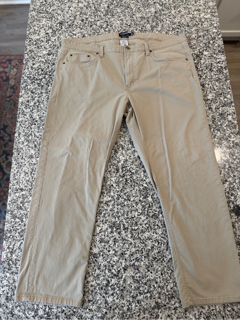 Chaps 5 Pocket Chino Tan Straight-Leg Casual Pants